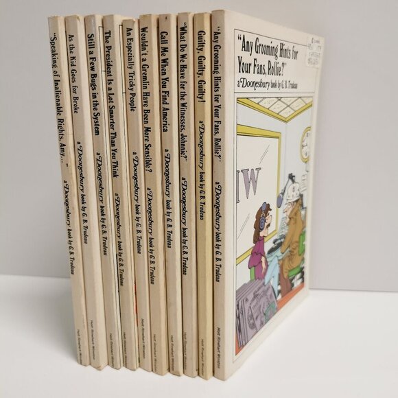1970s Doonesbury Set of 10 Books Vtg Comics PBs G.B. Trudeau Political Cartoons - Picture 3 of 8
